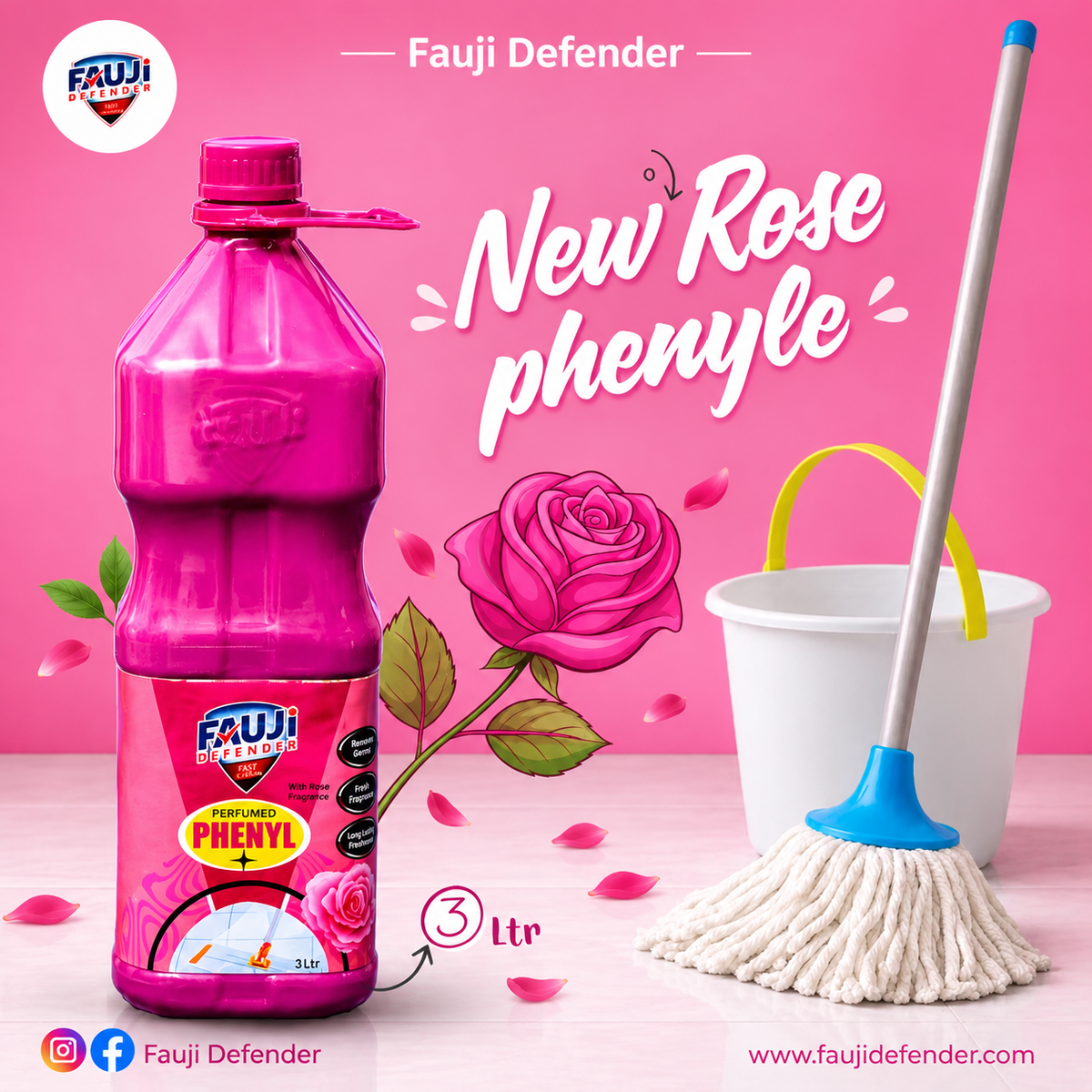 Rose Perfumed Phenyle 3ltr